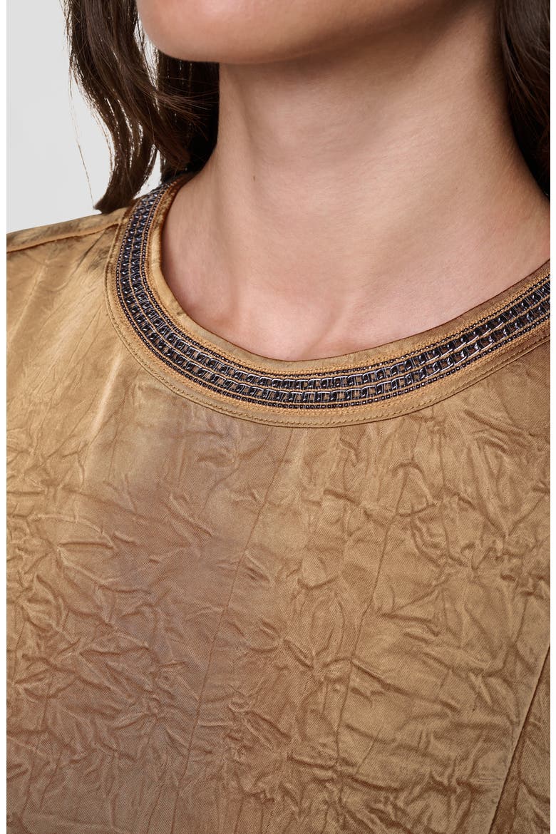 Chain Sleeveless Crinkle Satin Top, Alternate, color, TRAVERTINE