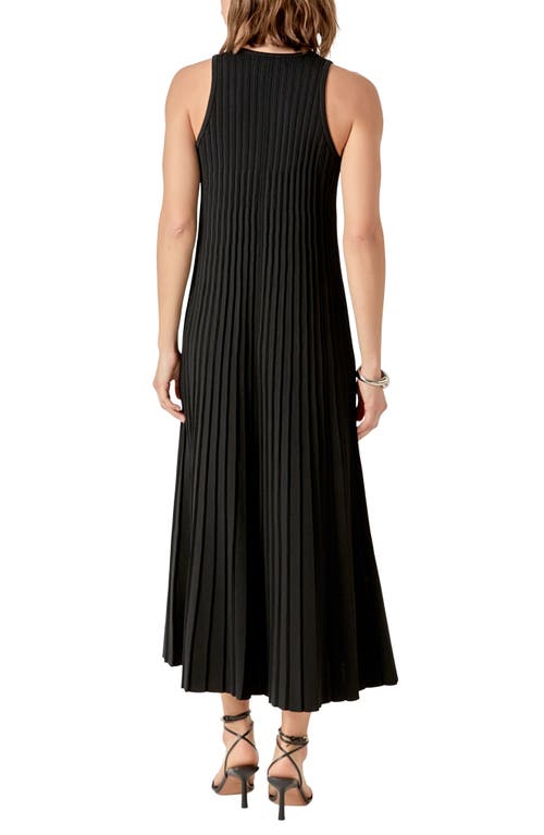 ENGLISH FACTORY ENGLISH FACTORY PLEATED KNIT SLEEVELESS MAXI DRESS 