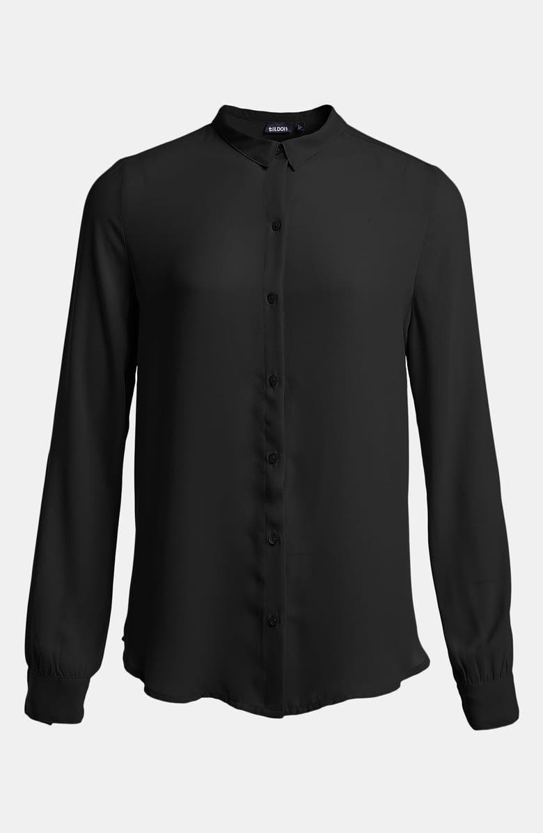 Tildon 'Tiny Collar' Sheer Blouse, Main, color, 