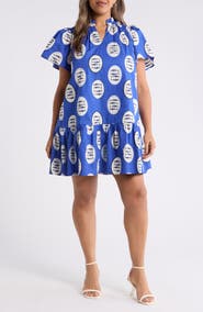 SUGARLIPS Sardine Sea Azari Cotton Shift Minidress