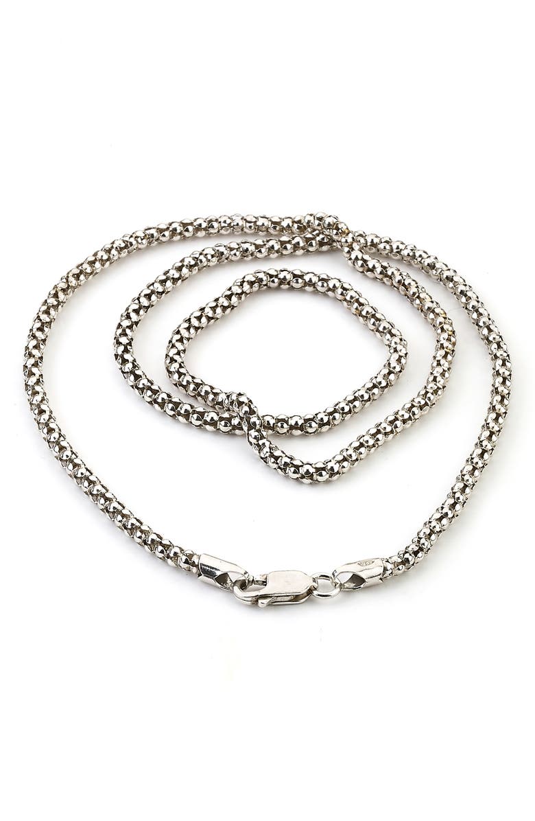SAMUEL B. Sterling Silver Popcorn Chain Necklace, Main, color, Silver
