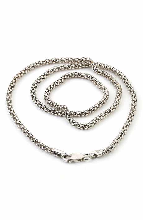 SAMUEL B. Sterling Silver Popcorn Chain Necklace