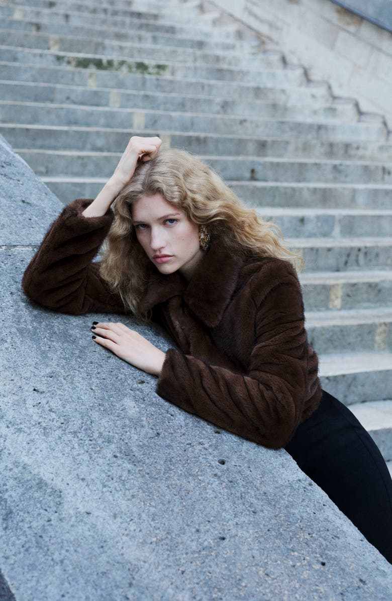 MANGO Faux Fur Jacket, Alternate, color, 