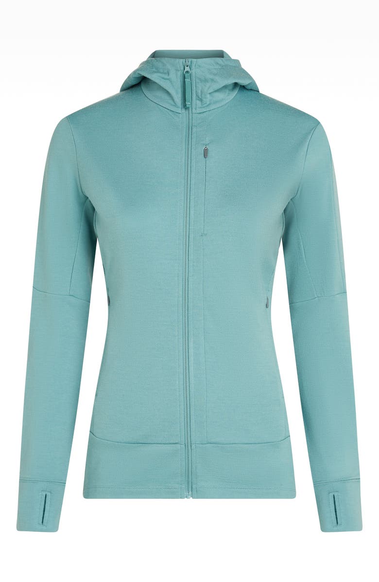 Icebreaker 260 Quantum Merino Wool Hooded Jacket, Alternate, color, Hydro