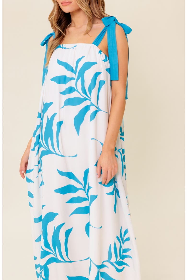 Tie Strap Maxi Dress, Alternate, color, IVORY BLUE