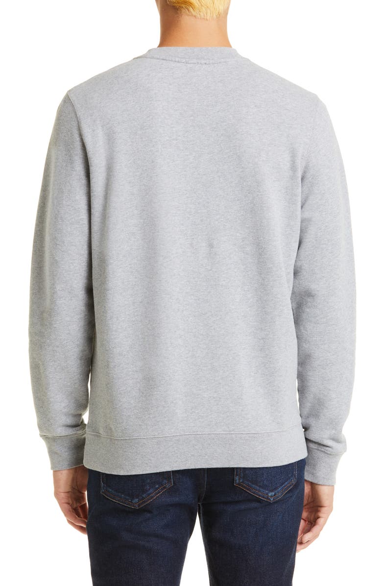 Sunspel Men's Cotton French Terry Sweatshirt, Alternate, color, Grey Melange