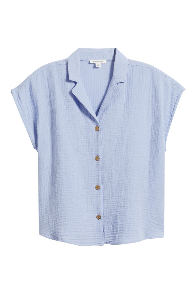 Lexi Gauze Top, Alternate, color, LIGHT DENIM