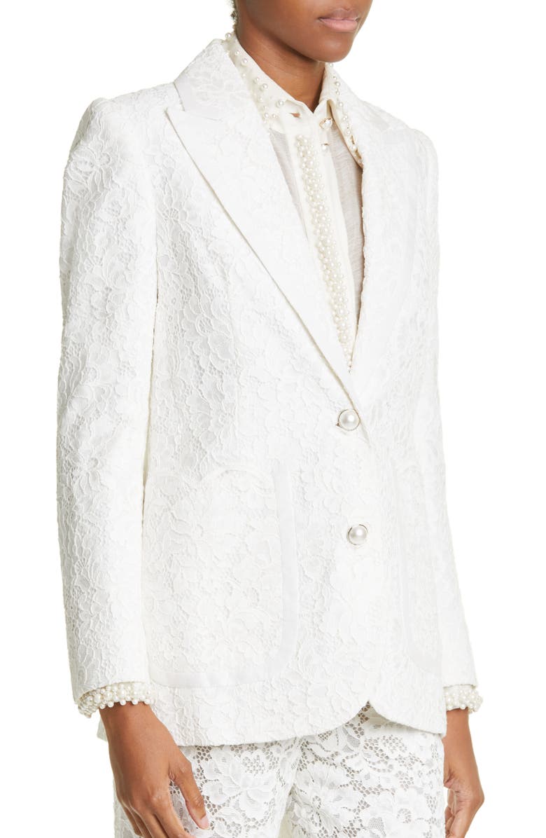 Zimmermann High Tide Guipure Lace Blazer, Alternate, color,