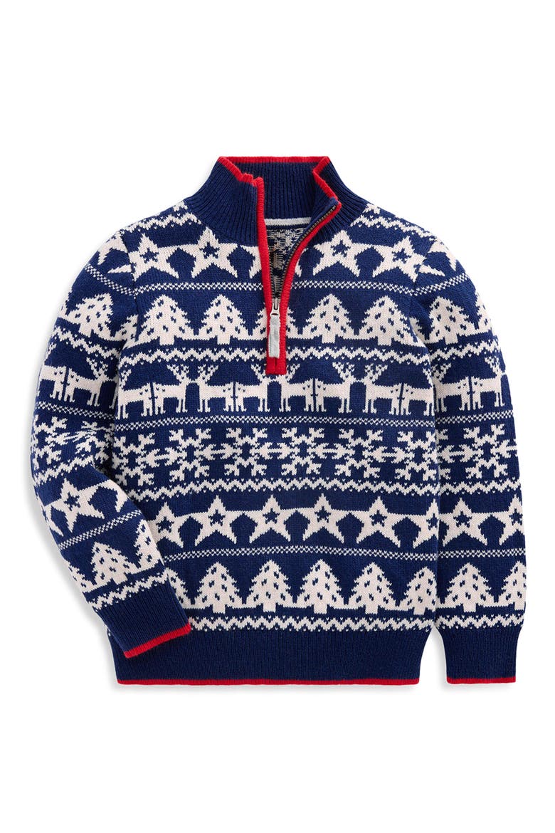 Kids' Fair Isle Half Zip Sweater, Main, color, FESTIVE