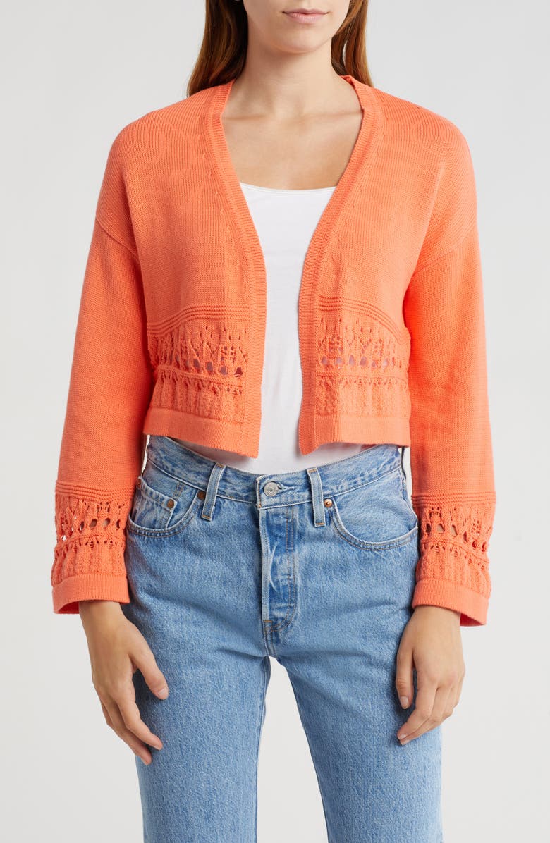 525 Meghan Open Stitch Cotton Cardigan, Main, color, 