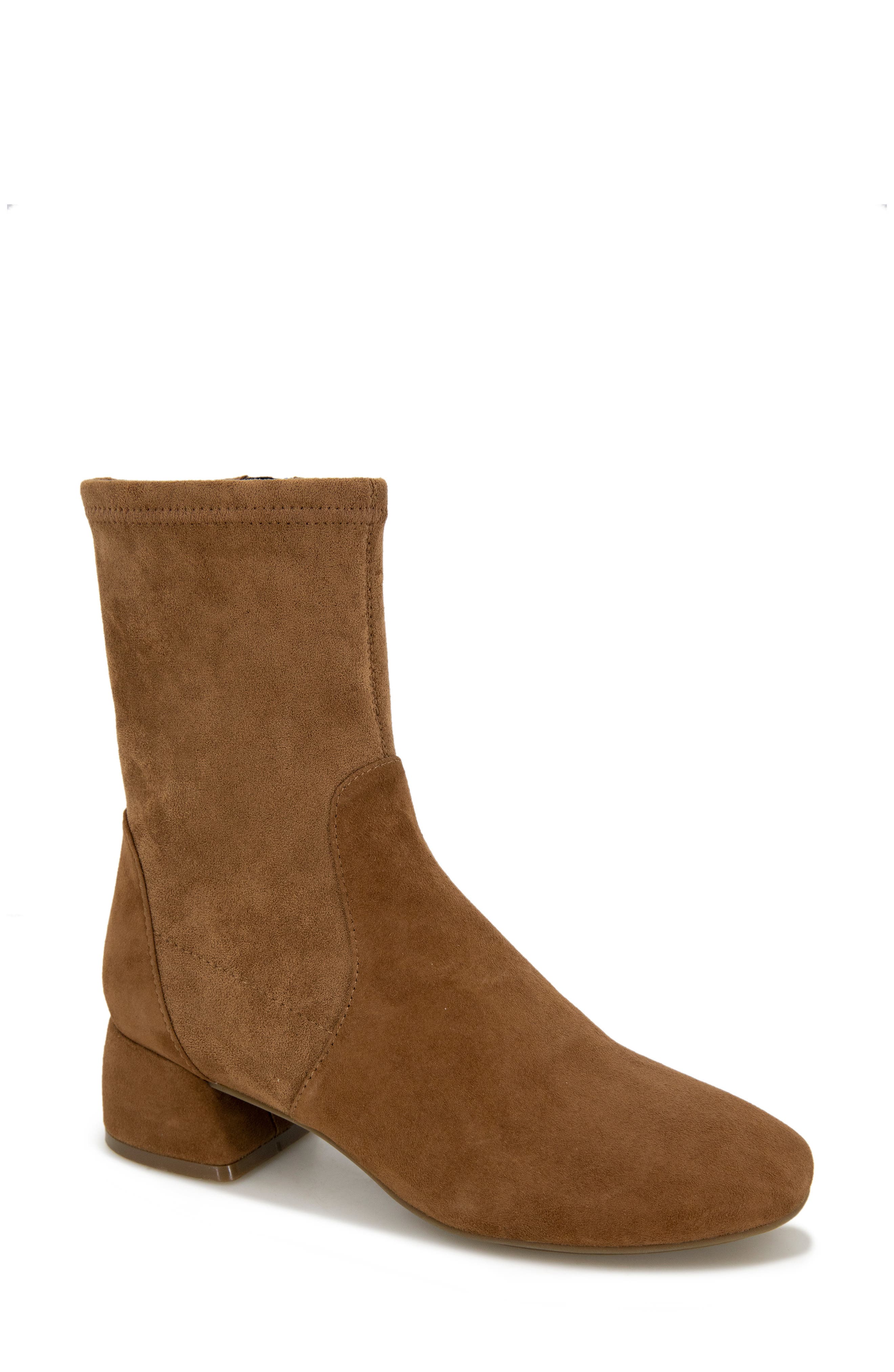 Emily Zip Bootie, Main, color, COGNAC SUEDE