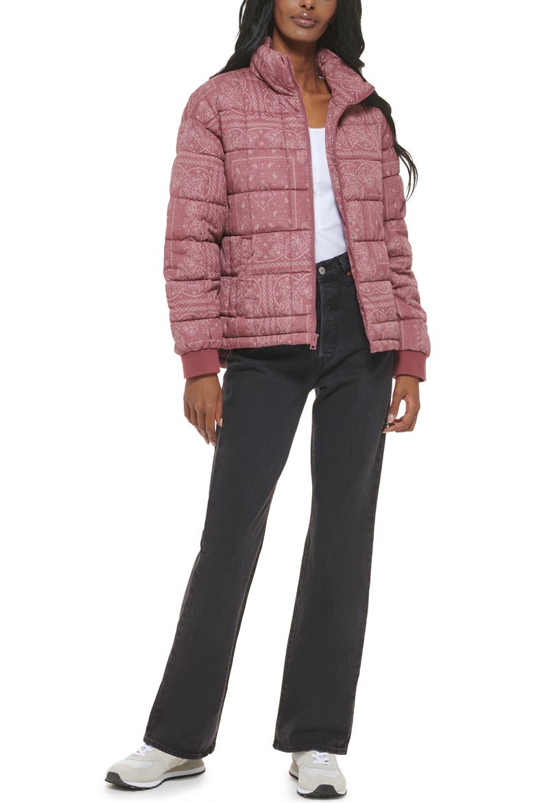 733™ Box Quilted Puffer Jacket, Alternate, color, FADED RED BANDANA