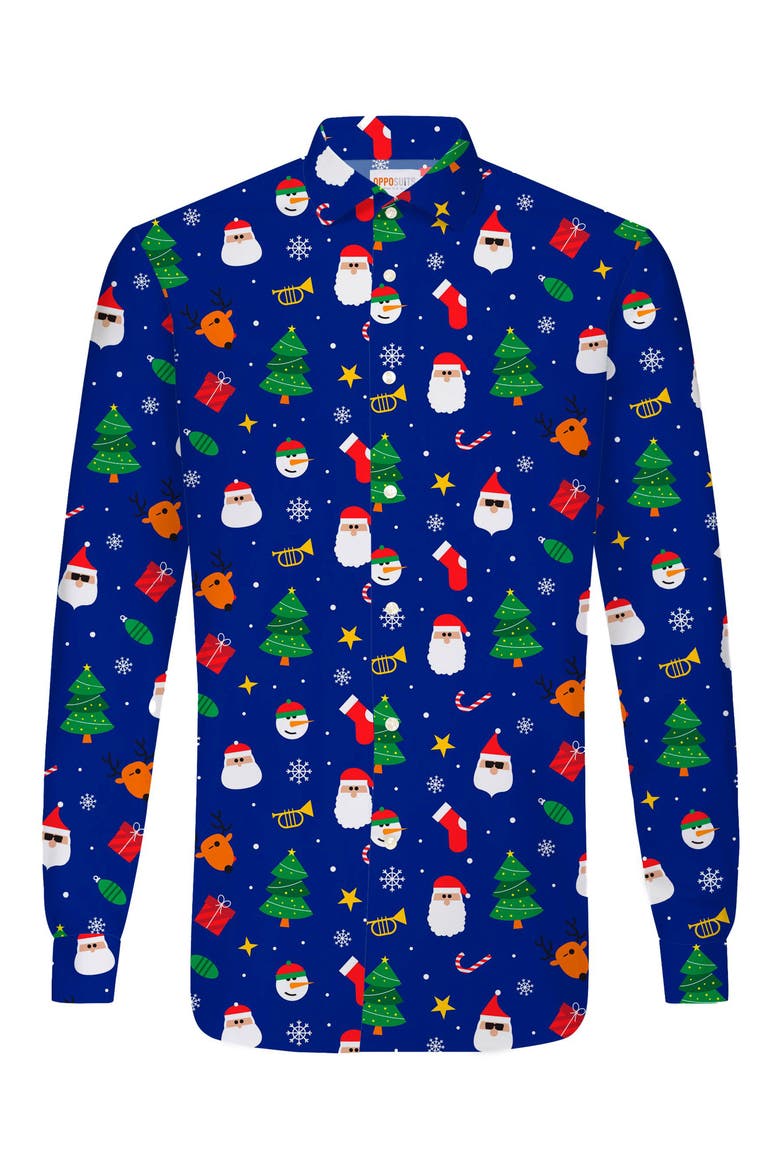 Festivity Button-Up Shirt, Alternate, color, BLUE