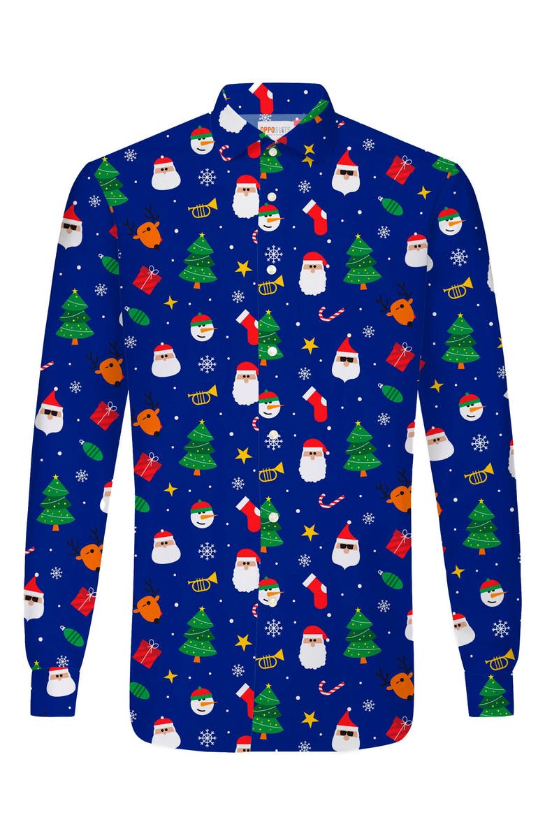 OppoSuits Festivity Button-Up Shirt, Alternate, color, Blue