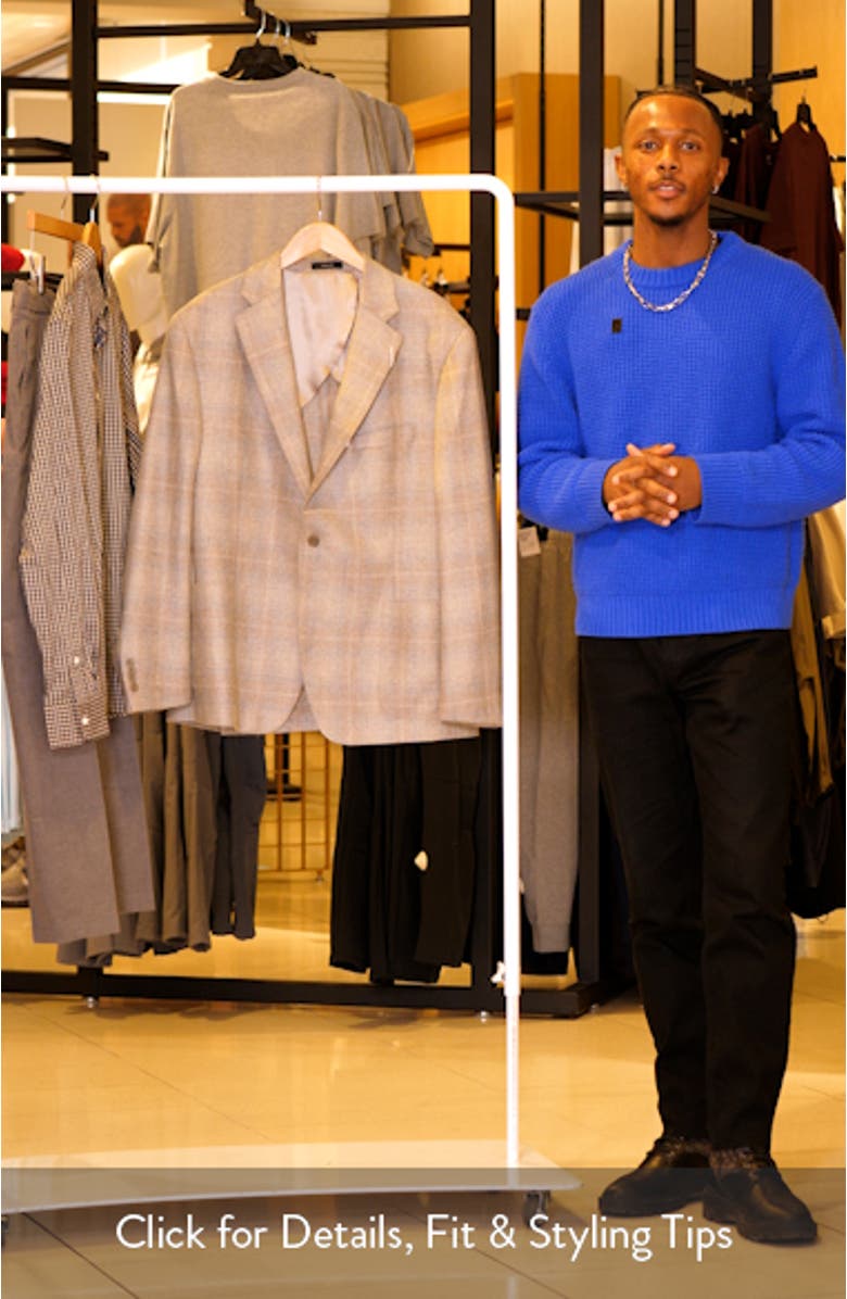 Iker Slim Fit Plaid Cashmere Sport Coat, sales video thumbnail