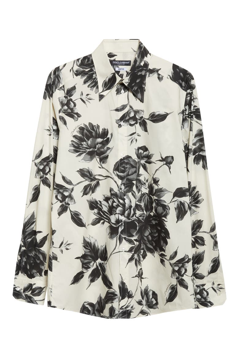Martini Fit Floral Cotton Poplin Button-Up Shirt, Alternate, color, RAMAGE PEONIE FBEIGE