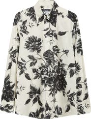 Dolce&Gabbana Martini Fit Floral Cotton Poplin Button-Up Shirt