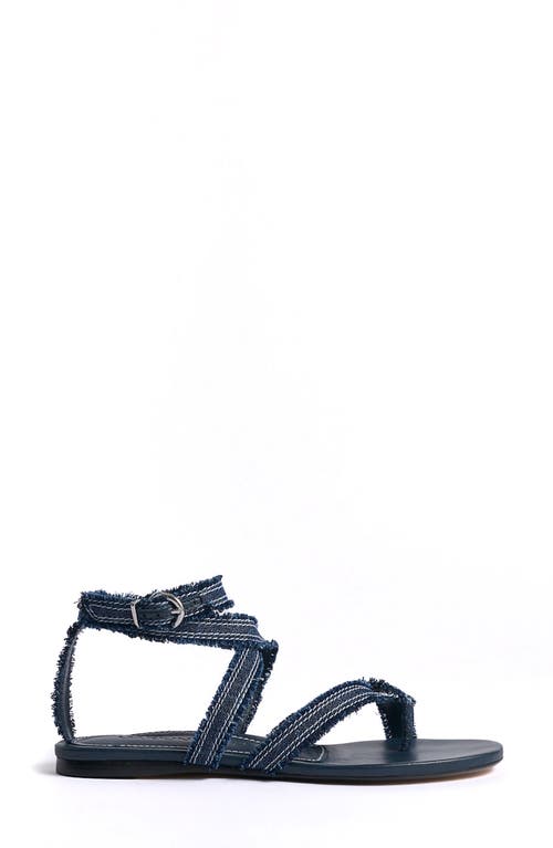 Marion Parke Geri Strappy Sandal In Navy Washed Denim