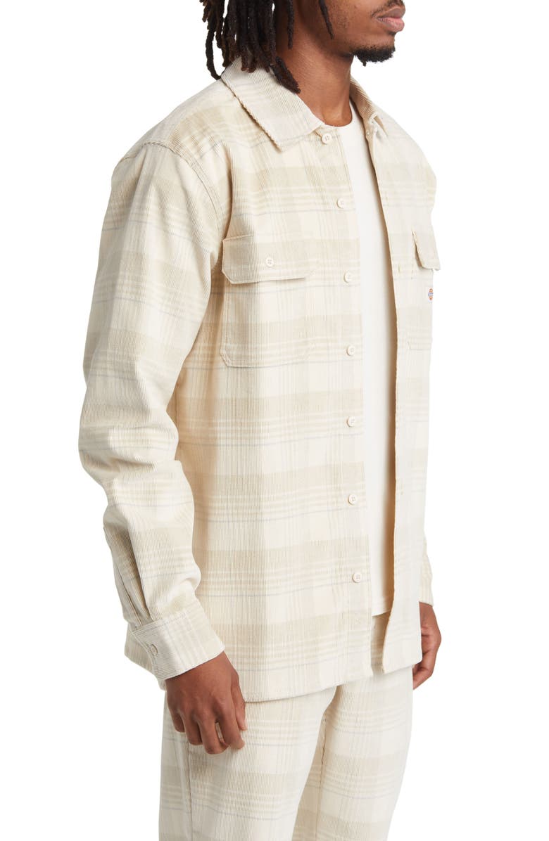 Dickies Alma Plaid Stretch Corduroy Button-Up Shirt, Alternate, color, 
