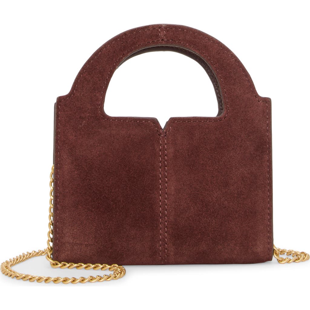 Vince Camuto Aleah Suede Wallet On A Chain In Burgundy