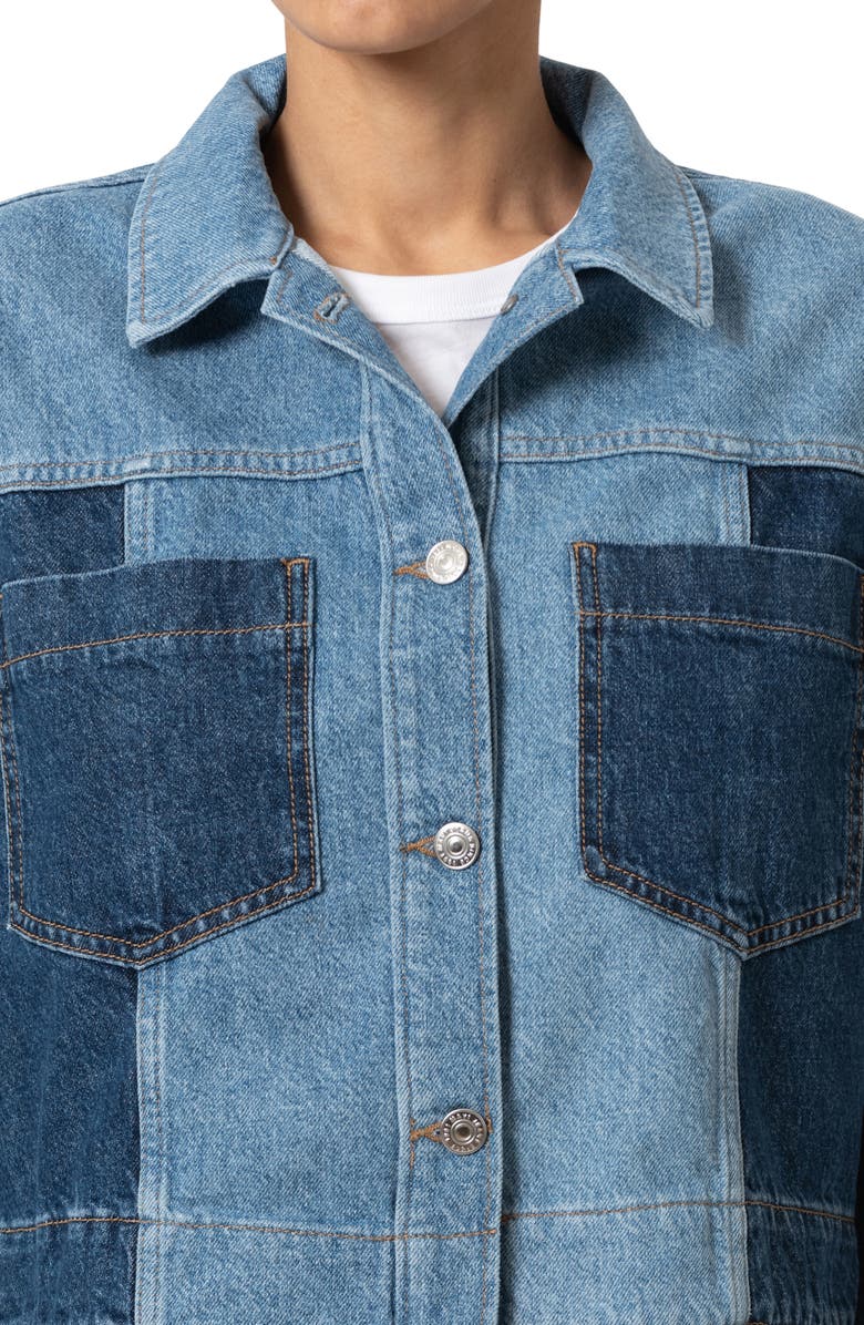 Mavi Jeans Two-Tone Denim Trucker Jacket, Alternate, color, Mix Blue Blocking