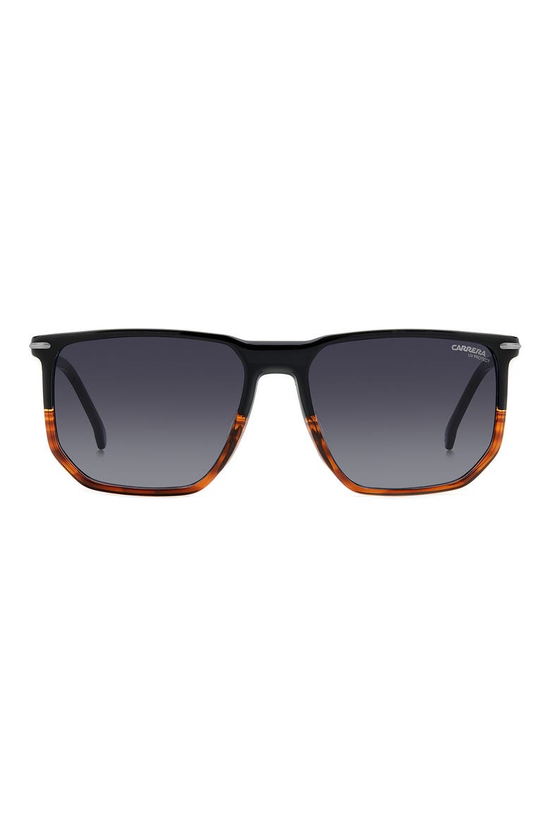 58mm Square Sunglasses, Main, color, BLACK HAVANA