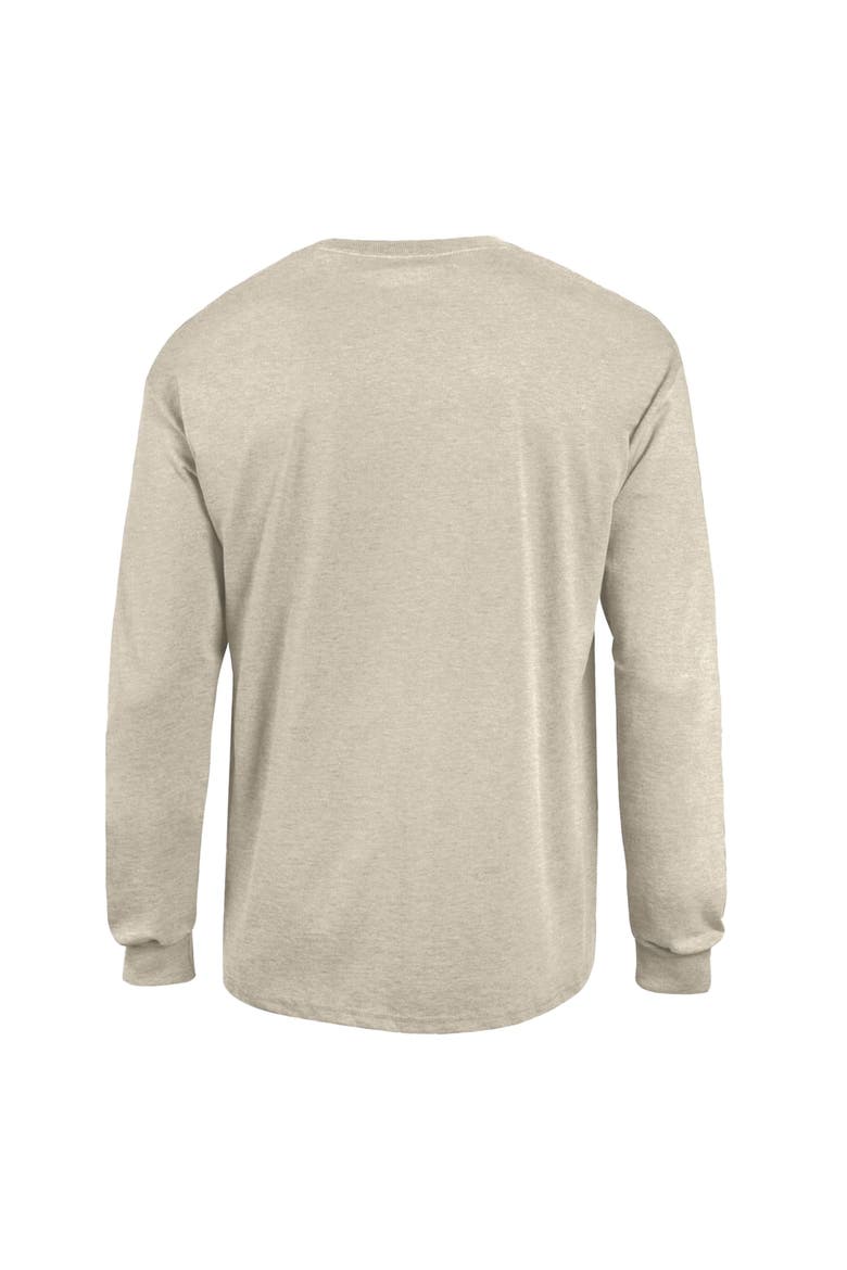 Men's Champion  Heather Oatmeal Iowa Hawkeyes Neutral Arch Long-Sleeve T-Shirt, Alternate, color, Oatmeal