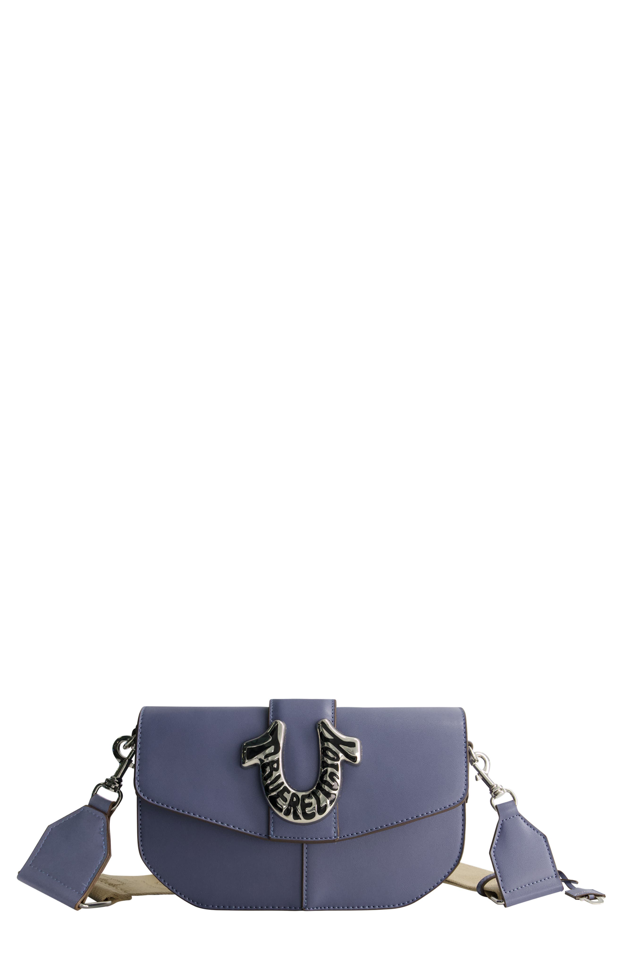 Shoulder Bag with Signature Logo Accent, Main, color, BLUE