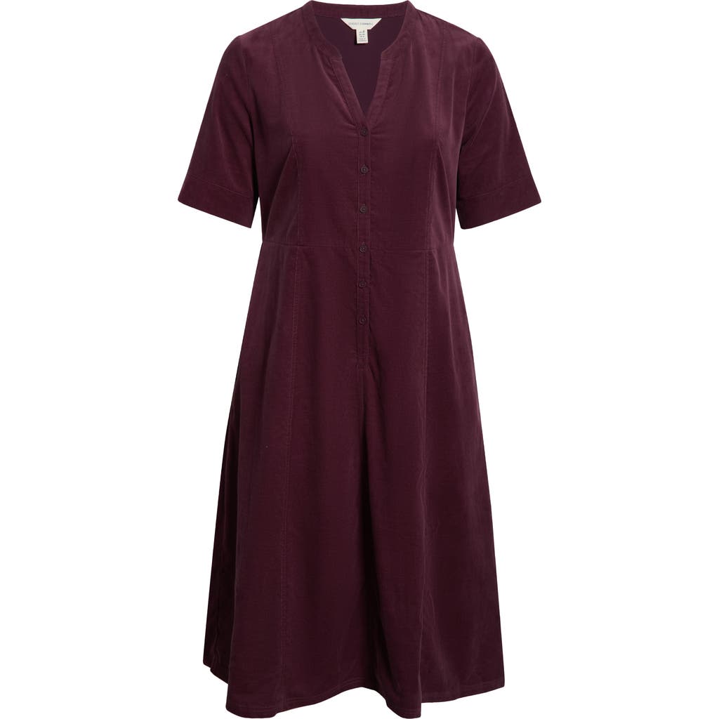 Seasalt Cornwall Wightwick Organic Cotton Denim Midi Dress In Burgundy