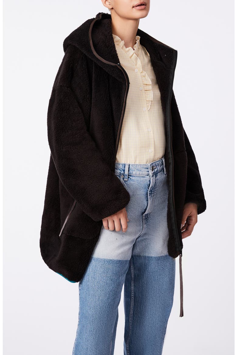 Out For A Stroll Hooded Fleece Jacket, Alternate, color, BLACK