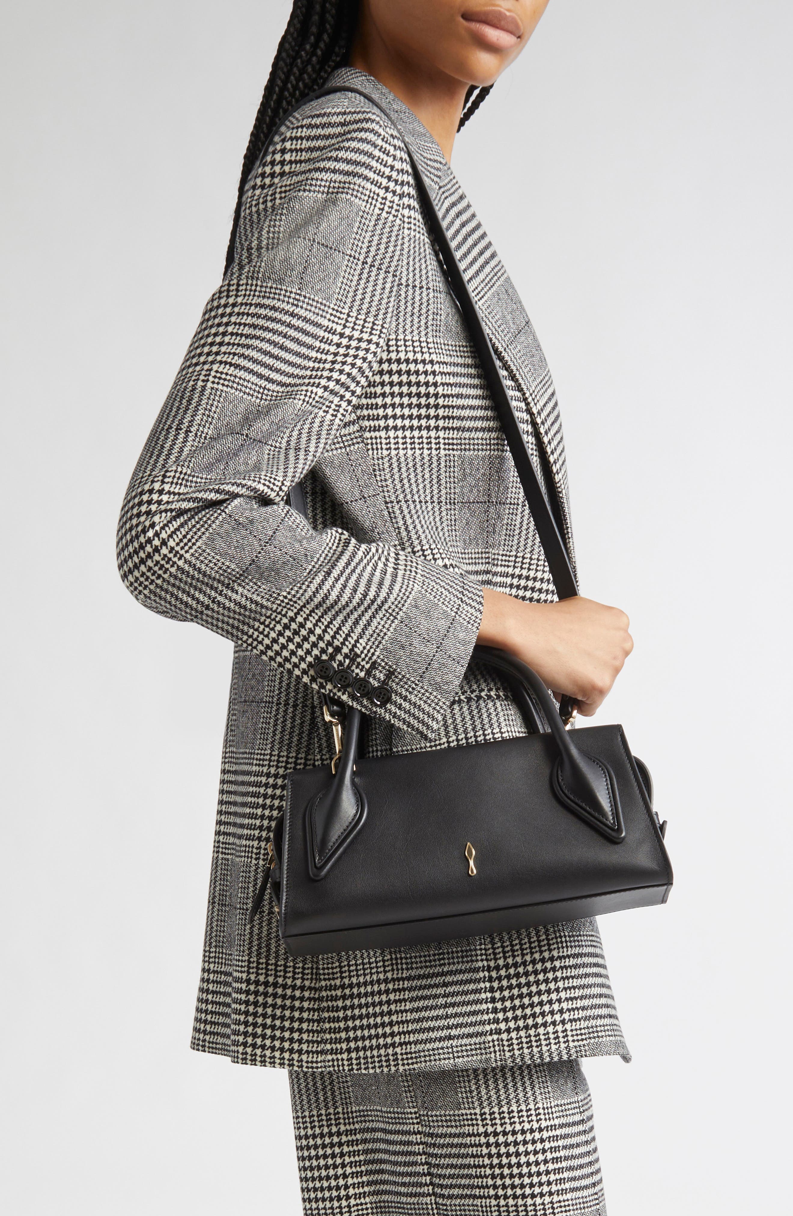 Christian Louboutin Mini Lambskin Baquette Bag, Alternate, color, Black