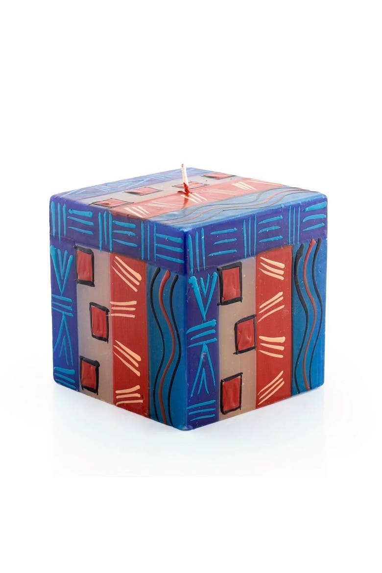 African Sky Painted Cube Candle, Main, color, African Sky - 3x3x3"