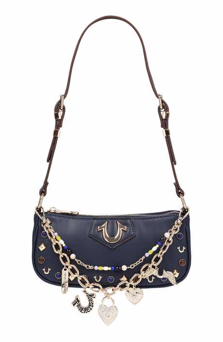 Studded Chain Faux Leather Shoulder Bag