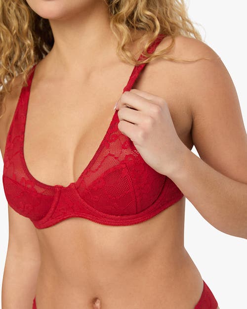 Weworewhat Lace Underwire Bra In Scarlet
