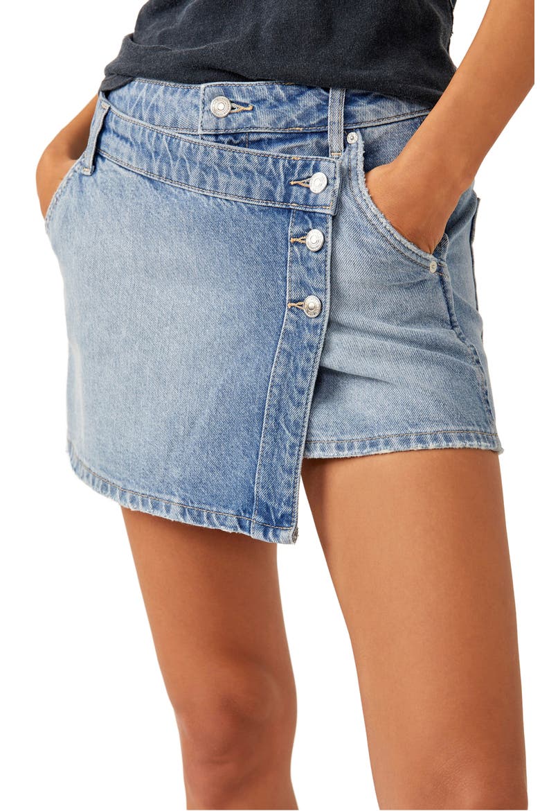 Wynne Denim Skirt, Alternate, color, LIGHT INDIGO