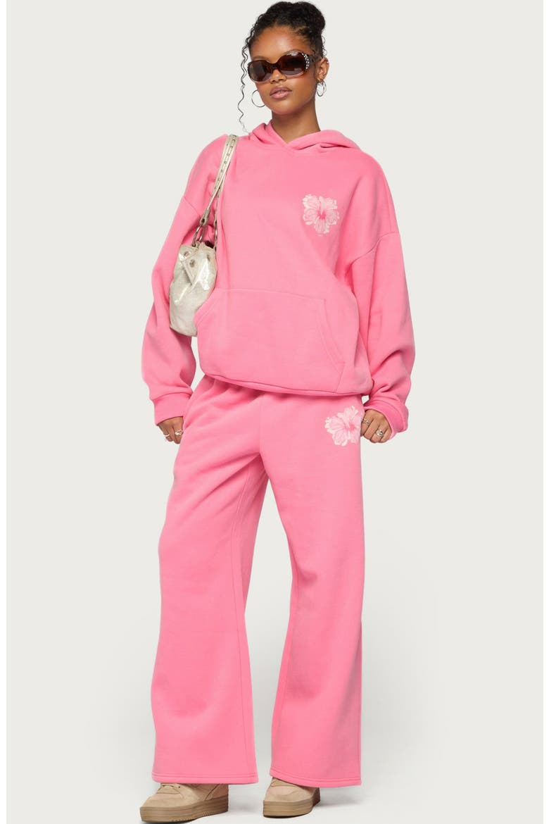 Tropical Bloom Hoodie, Alternate, color, HOT-PINK