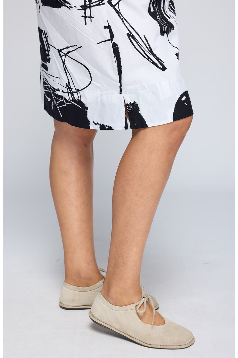 Evadne Printed Poplin Dress with Cotton Lining, Alternate, color, White