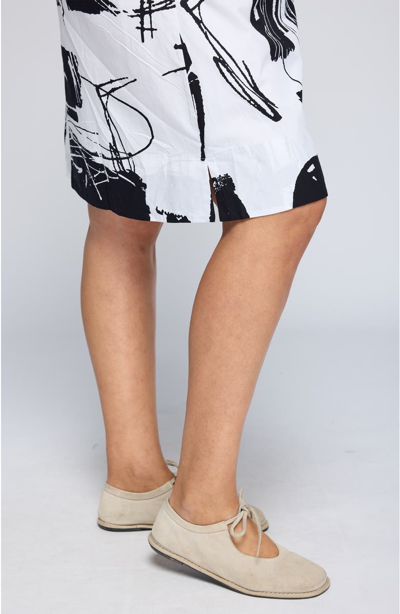 LUUKAA Evadne Printed Poplin Dress with Cotton Lining, Alternate, color, White