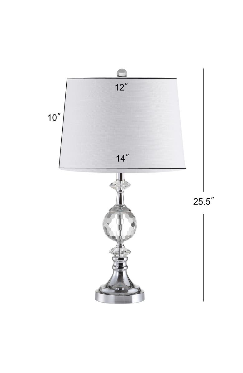 JONATHAN Y Channing 25.5" LED Crystal/Metal Table Lamp, Clear/Chrome, Alternate, color, Clear/Chrome