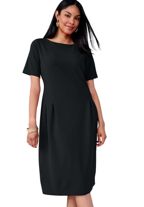 Crepe Fit and Flare Dress (Plus)