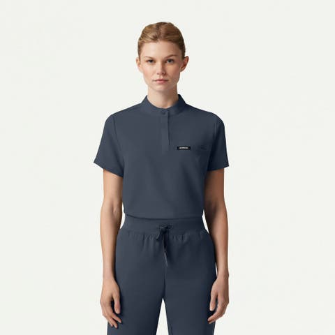 Savi Women's 1-Pocket Classic Banded Collar Scrub Top