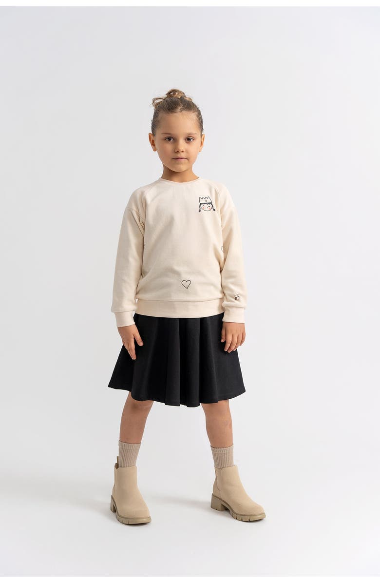 Charlotte & George Princess Print Cotton Velour Sweatshirt, Alternate, color, Cream