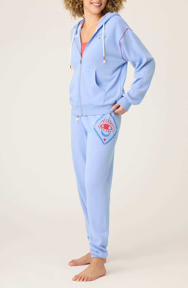 PJ Salvage Lady Luck Hooded Pajamas, Alternate, color, Peri