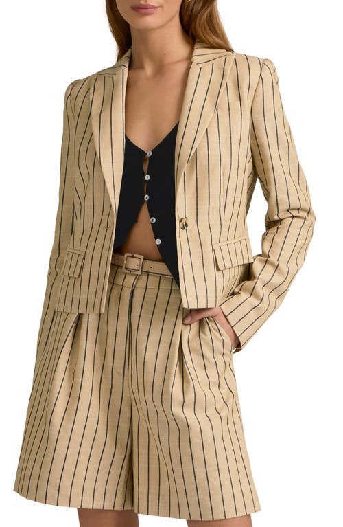 Favorite Daughter The Miranda Pinstripe Blazer In Brown