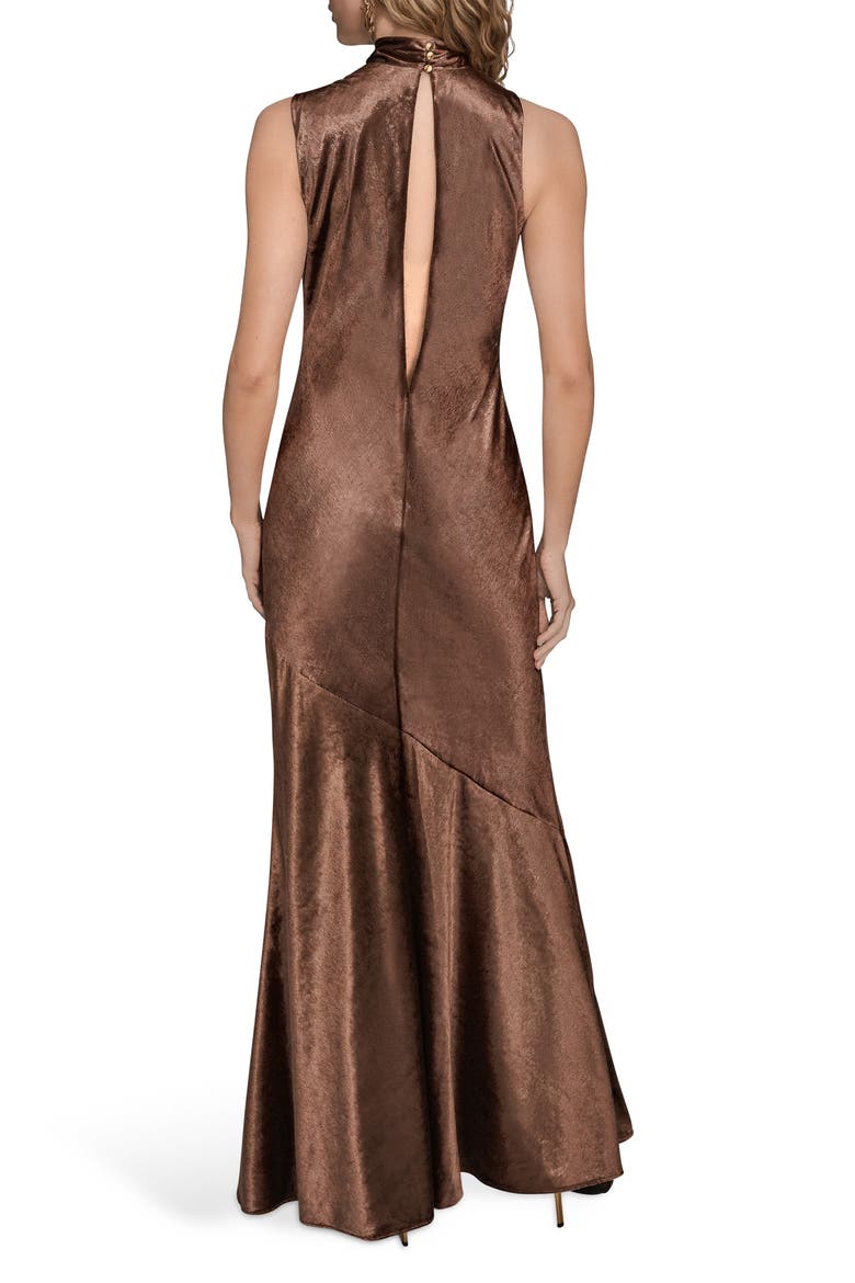 Sleeveless Satin Gown, Alternate, color, OXBLOOD