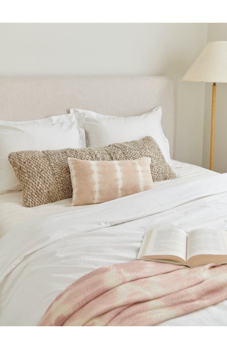 Anaya Textured Taupe Handwoven Pillow 14x40 with Down Insert, Alternate, color, 