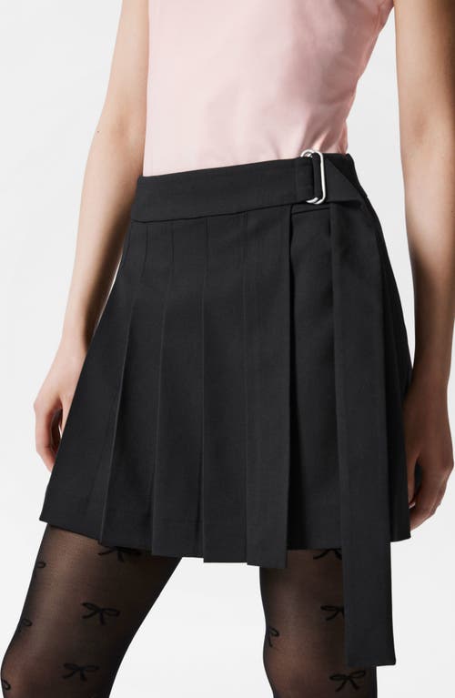 Shop & Other Stories Pleated Wrap Miniskirt In Black Dark