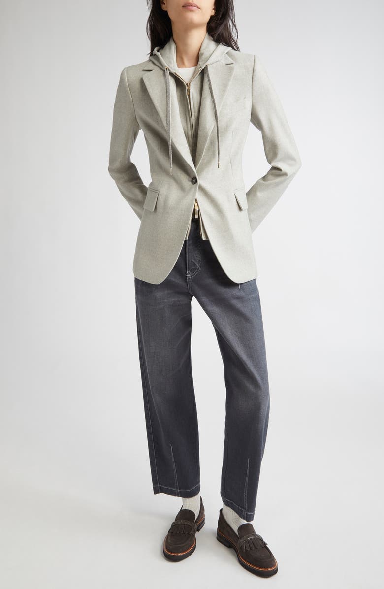 Eleventy Grosgrain Loop Detail T-Shirt, Alternate, color, 01 White