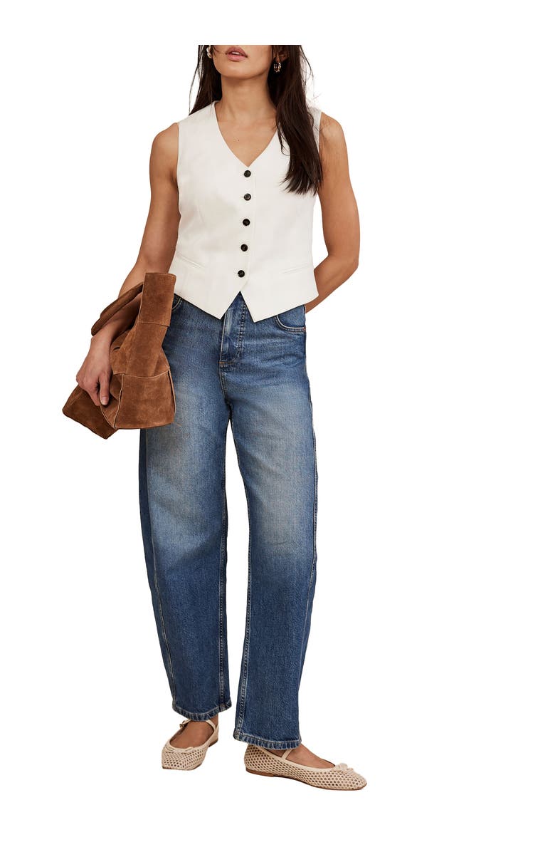 MINT VELVET Barrel Leg Jeans, Main, color, Blue