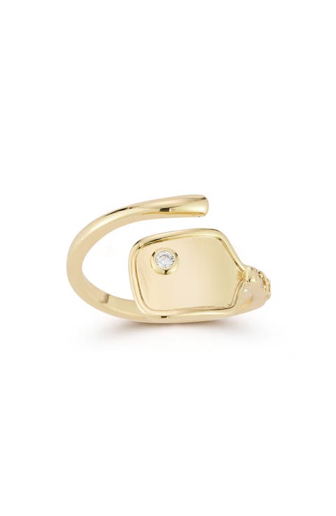 Cubic Zirconia Pickleball Racket Bypass Ring